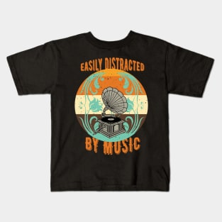 Easily Distracted By Music Kids T-Shirt